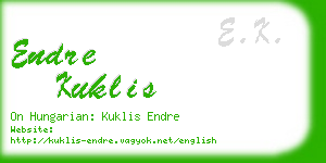 endre kuklis business card